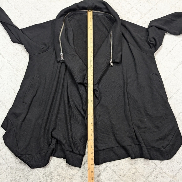 Allsaints Jacket Womens 6 Black Callie Jersey Cardigan Flowy Cozy Casual - Picture 6 of 8